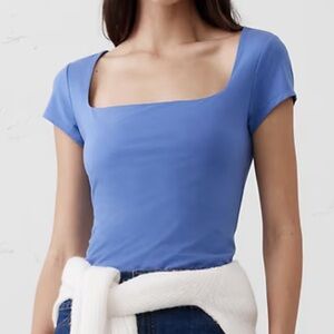 Banana Republic Square Neck Blue Tee